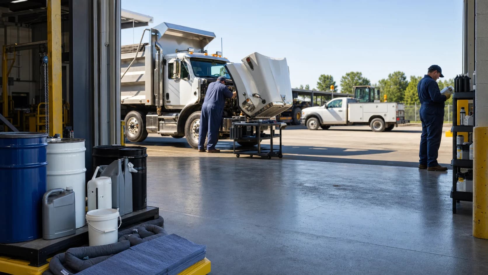 Public works fleet equipment supported by industrial chemical and maintenance supply